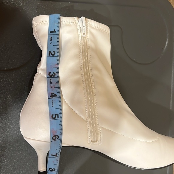 Free People Marilyn White Kitten Y2K Stretch Ankle Bootie Pointed Toe Retro 8.5 - Picture 11 of 16